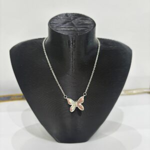 CORRENTE CARTIE + PINGENTE BORBOLETA PRATA 925K - 80934