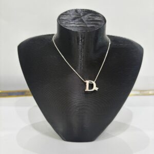 CORRENTE VENEZIANA + PINGENTE LETRA "D'' PRATA 925K - 85304