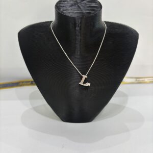 CORRENTE VENEZIANA + PINGENTE LETRA "L'' PRATA 925K - 85304