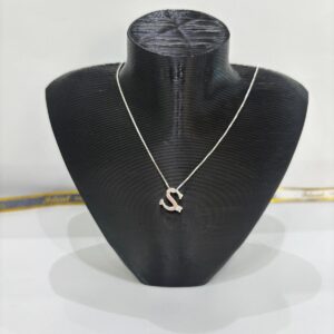 CORRENTE VENEZIANA + PINGENTE LETRA "S'' PRATA 925K - 85304