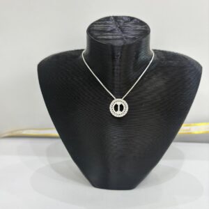 CORRENTE VENZIANA + PINGENTE LETRA "I" CRAVEJADO PRATA 925K - 96331